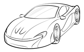 McLaren P1 drawing black and white clipart