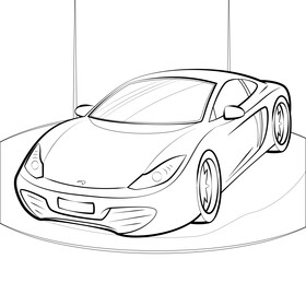 McLaren MP4 12C black and white vector
