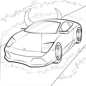 Lamborghini Murcielago black and white vector