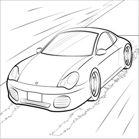 Porsche 911 black and white vector