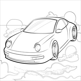 Porsche 911 black and white vector