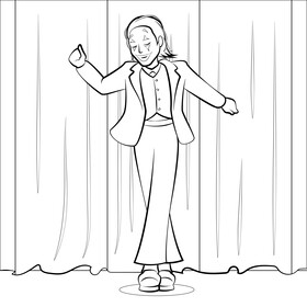 Joker drawing black and white vector