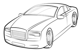Rolls Royce drawing black and white clipart