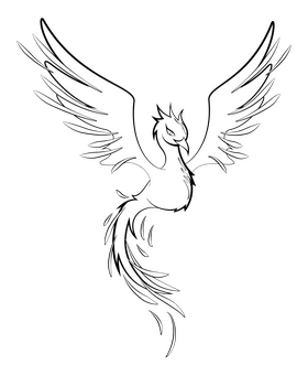 Phoenix black and white clipart