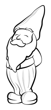Gnome black and white clipart