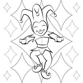 Jester drawing black and white vector