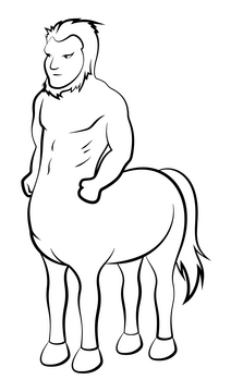 Centaur black and white clipart