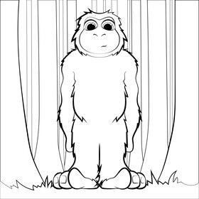 Bigfoot drawing black and white vector