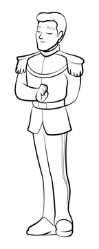 Prince charming black and white clipart