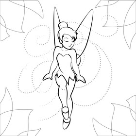 Tinkerbell drawing black and white vector
