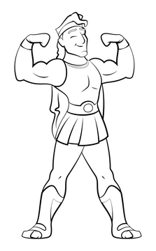 Hercules black and white clipart