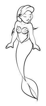 Ariel black and white clipart