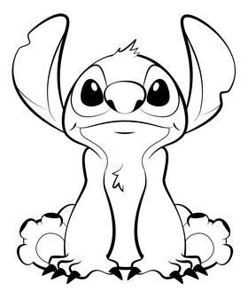 Stitch black and white clipart