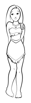 Pocahontas black and white clipart