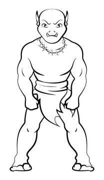 Orc black and white clipart
