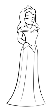 Aurora black and white clipart