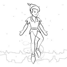 Peter pan drawing black and white vector
