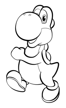 Yoshi black and white clipart