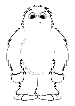 Yeti black and white clipart