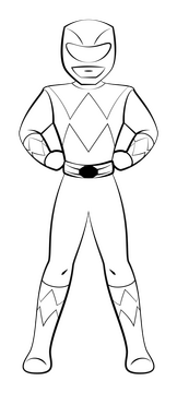 Power ranger black and white clipart