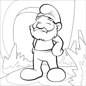 Smurfs drawing black and white vector