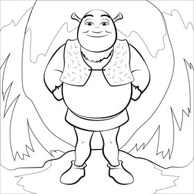 Shrek drawing black and white vector