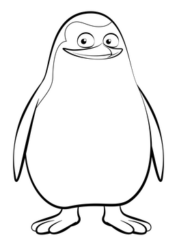 Madagascar penguin black and white clipart