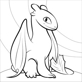 Light fury drawing black and white vector