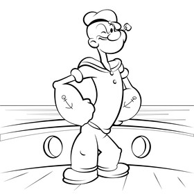Popeye drawing black and white vector