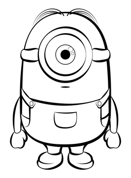 Minions black and white clipart