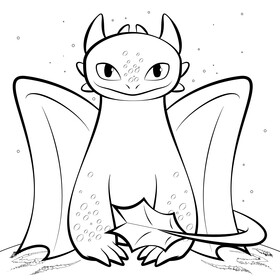 Toothless drawing black and white vector