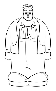 Frankenstein Hotel Transylvania black and white clipart