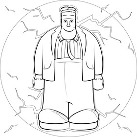 Frankenstein Hotel Transylvania drawing black and white vector