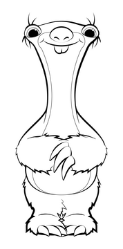 Ice Age Sid black and white clipart