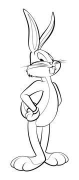 Looney Tunes bugs bunny black and white clipart