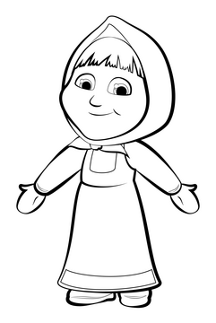 Masha and the bear black and white clipart