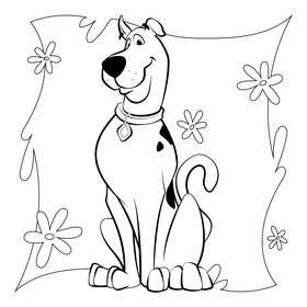 Scooby Doo Shaggy drawing black and white vector