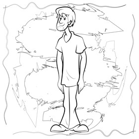Scooby Doo Shaggy drawing black and white vector