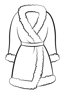 Bathrobe black and white clipart