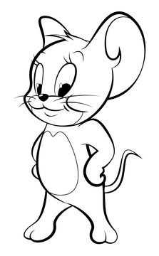 Tom and Jerry black and white clipart