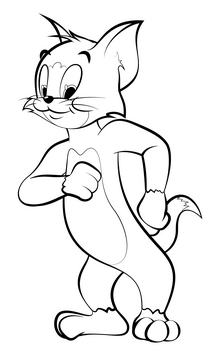 Tom and Jerry cartoon black and white clipart free download