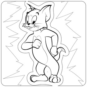 Tom and Jerry drawing black and white vector