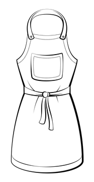 Apron black and white clipart