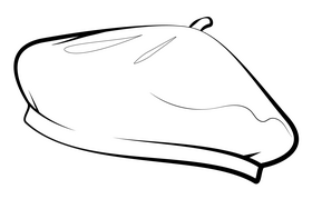 Beret black and white clipart