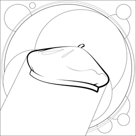 Beret black and white vector
