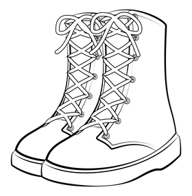 Boots black and white clipart