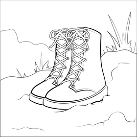 Boots black and white vector