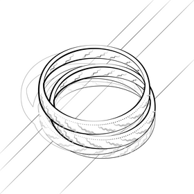 Gold bracelets black and white vector