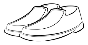 Loafers shoes black and white clipart