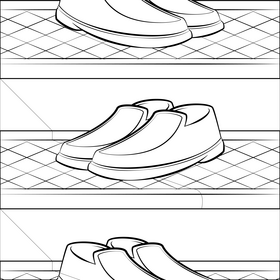 Loafers shoes black and white vector